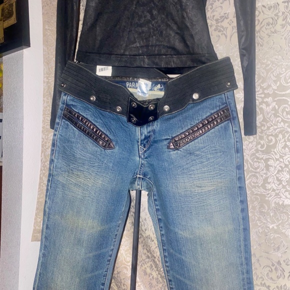 Ladies Parasuco Ergonomic Removable Belt Jeans Sz 27 - Picture 8 of 13